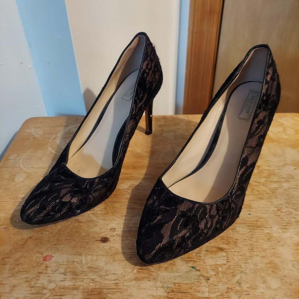 Cole Haan Bethany Pump 85 Women's US 10 B Grand.OS Black Floral Stiletto Heels